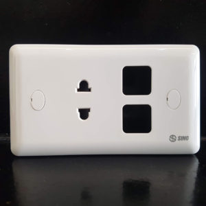 Ổ Cắm Đơn 2 Chấu + 2 Lỗ S19 - Sino