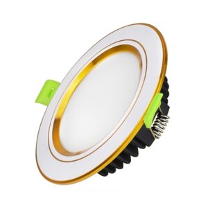 Đèn Led âm trần viền vàng mặt phẳng 7W EC-DLP-7-T120-V -KingLed